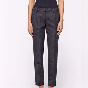 EILEEN FISHER Charcoal Gray Florentine Wool Linen Tapered Ankle Pants 12P NWT